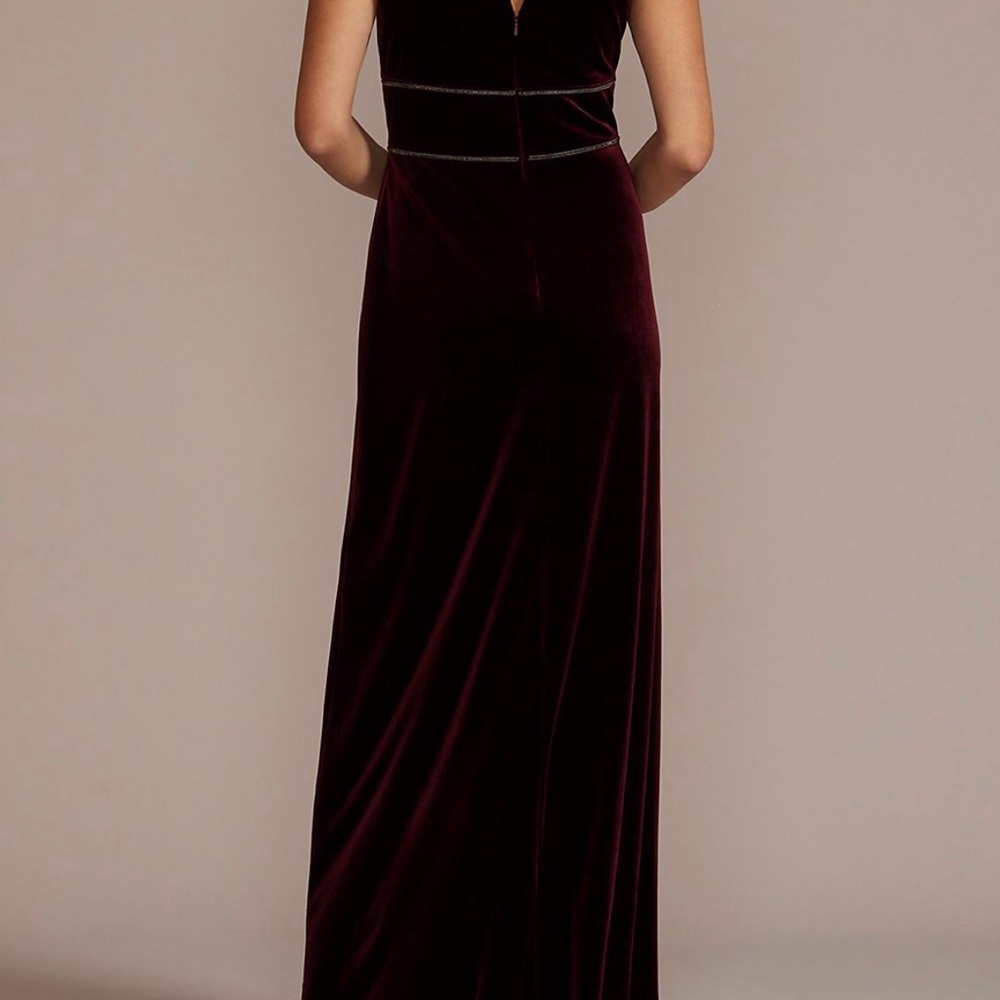Oleg Cassini velvet wine mother of bride  / groom dress. NWT. Size 4 - Picture 3 of 13